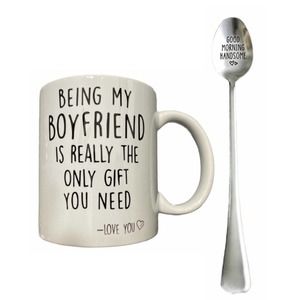 Boyfriend Gifts Idea from Girlfriend Unique Boyfriend Mug and Spoon Set for Him